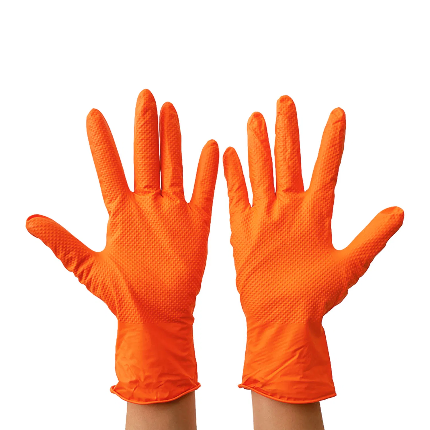 Disposable Diamond Pattern Nitrile Gloves Protective Safety for Lab