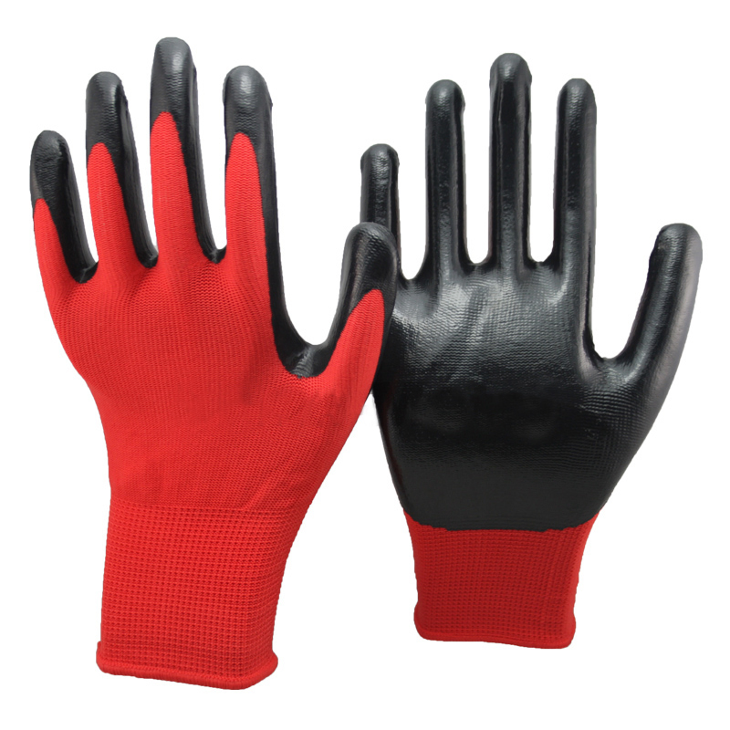 Nmsafety Nitrile Coated Industrial Hand Labor Protective Safety Work Gloves for Construction Garden