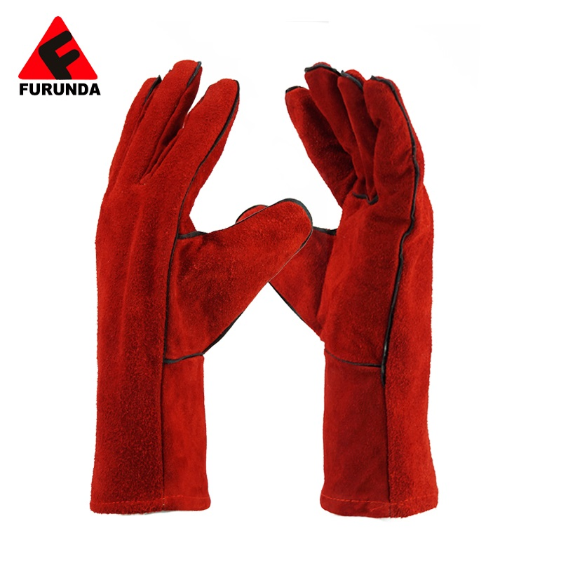 Industrial Protective Cow Split Leather Safety Gloves Long Cuff Gauntlet Working Welding Gloves