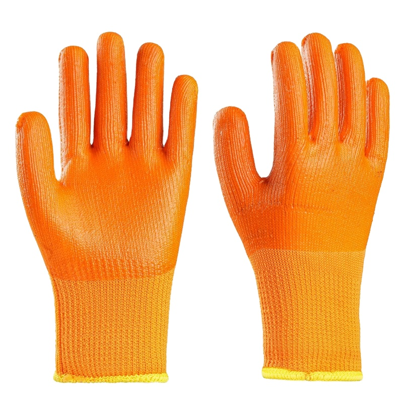 Orange Latext Oil and Gas Resistant Safety Chemical Winter Hand Gloves
