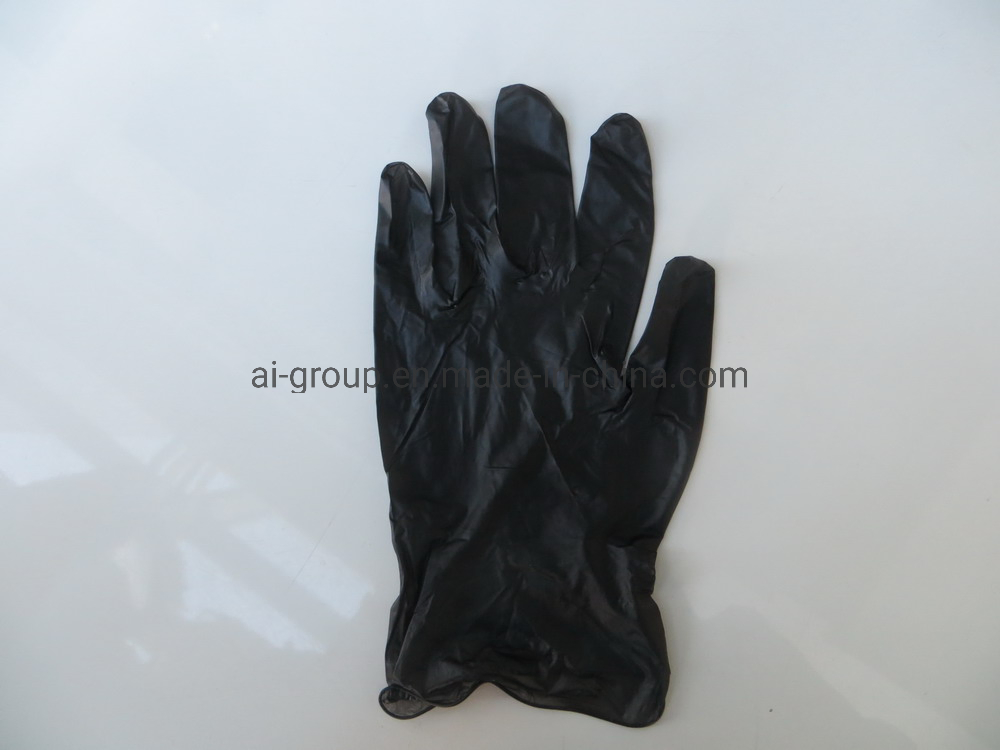 Glove Powdered with Comstarch Talc Strong and Durable Glove Black Vinyl Glove