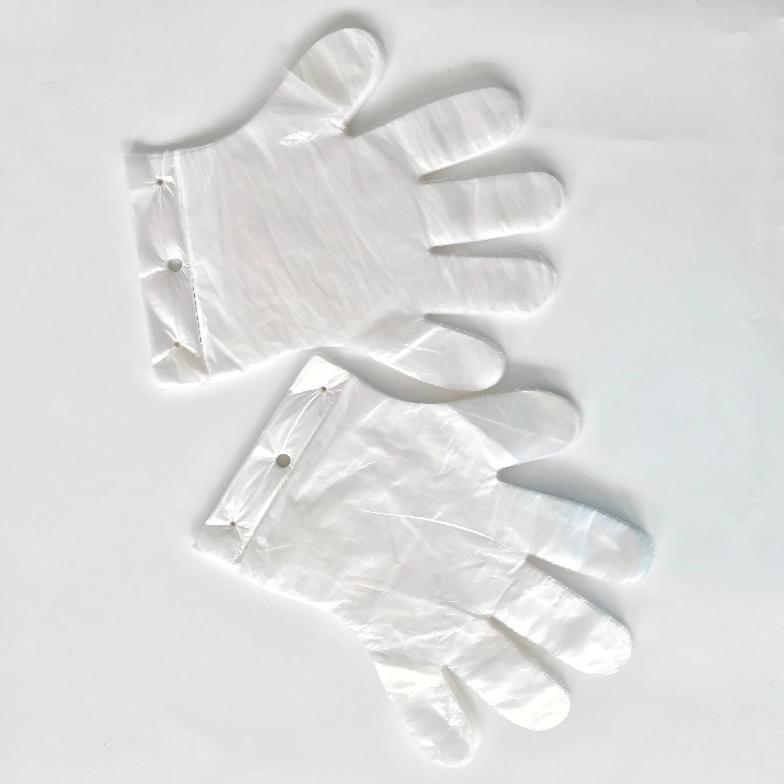 100PCS Per Pack Glove with a Hole Eco Friendly Oxo Biodegradable Compostable Clear HDPE LDPE Disposable Gloves Kitchen Cleaning