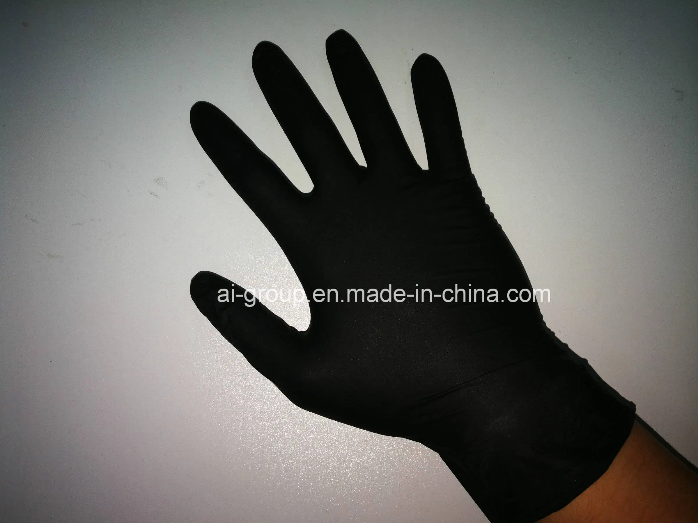 Black Nitrile Medical Exam Glove Powder Free or Powdered with USP Absorbable Corn Starch