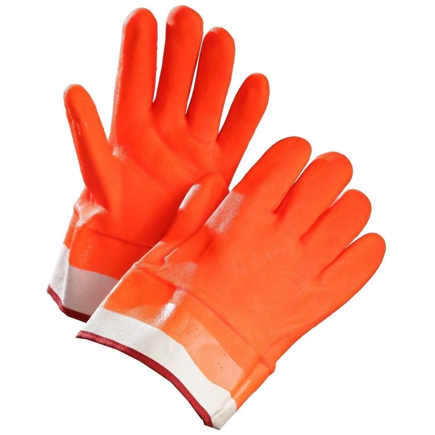 Oil Proof Chemical Resistant Heavy Duty Safety Cuff Foam Insulated Lined PVC Winter Work Gloves