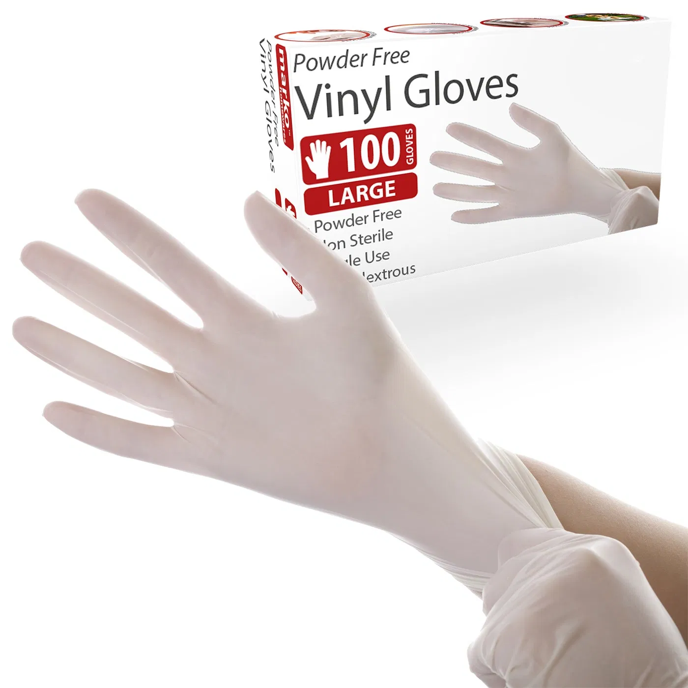 Clear Vinyl Powder Free Exam Gloves