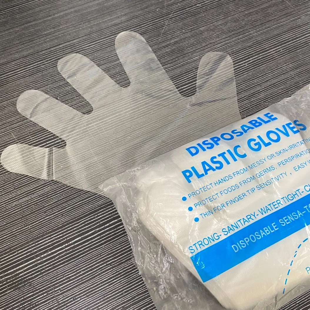 Plastic/Poly/CPE/HDPE/LDPE/PVC/Vinyl/Exam/Stretchable TPE Elastic/Clear/Examination Disposable PE Glove for Food Processing Industry Service