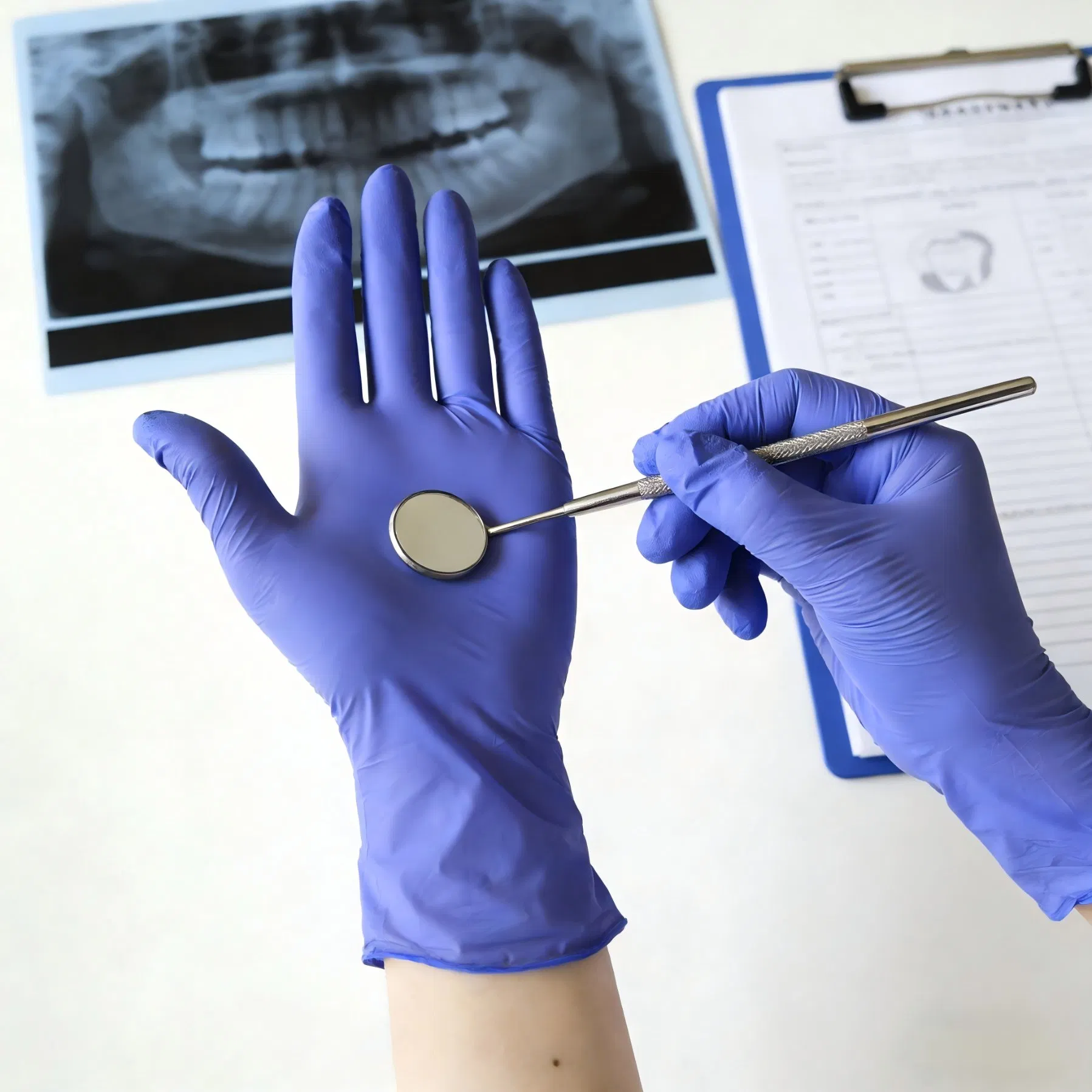 Purple / Violet Blue, Disposable Nitrile Gloves, Powder Free, Latex Free, Exam Grade, Non-Sterile, Food Safe, 100 Count