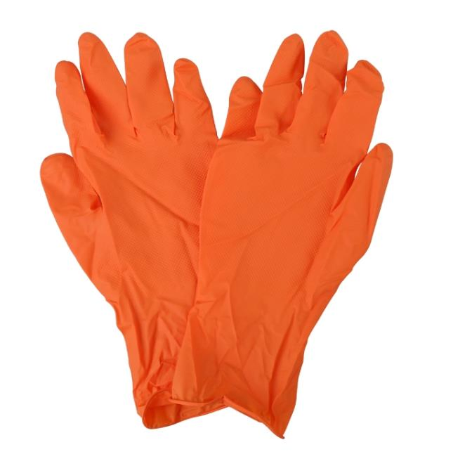 Long Nitrile Disposable Gloves Diamond Pattern Multipurpose