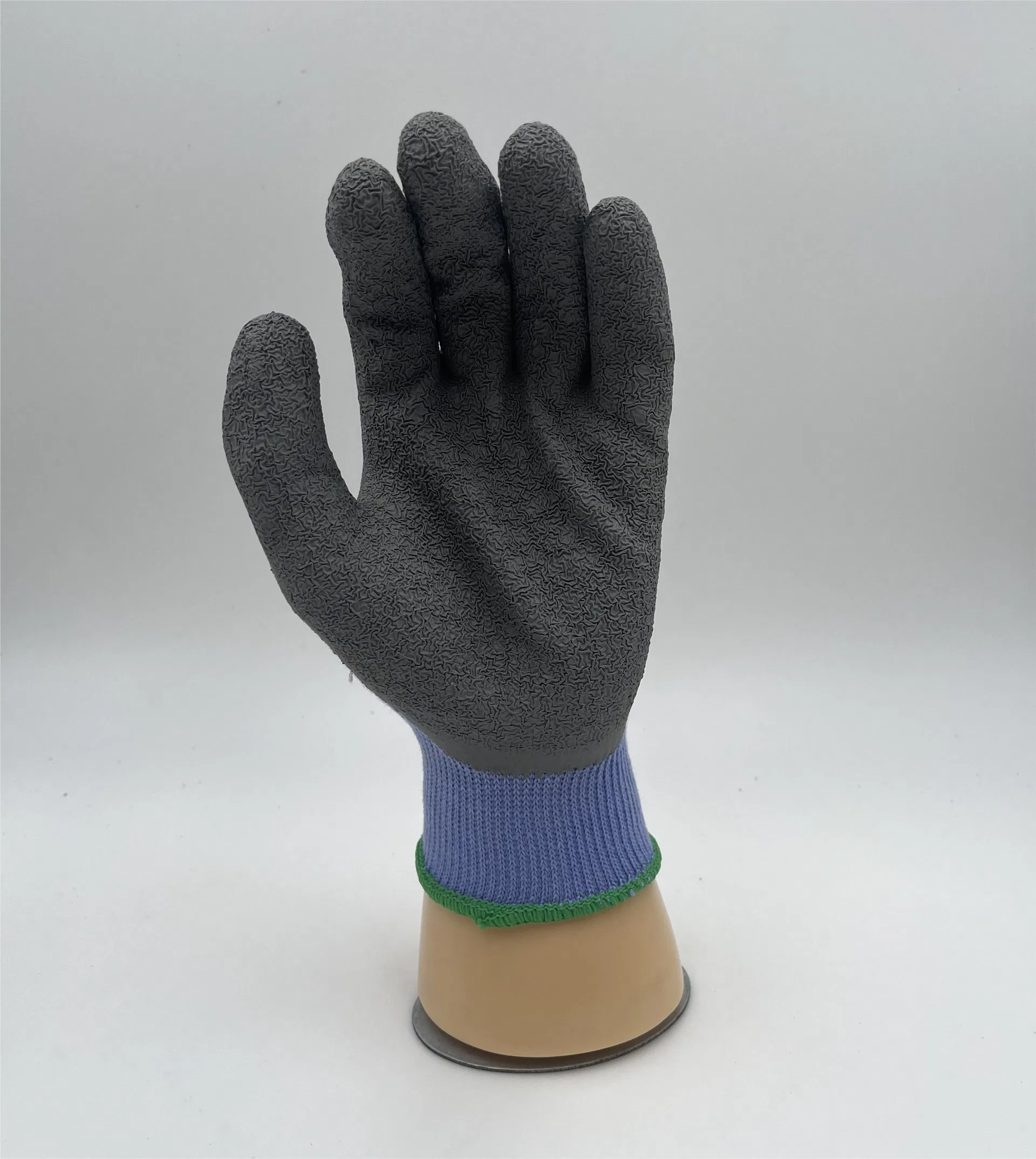 10g String Knit Liner Black Latex Rough Finish Work Glove