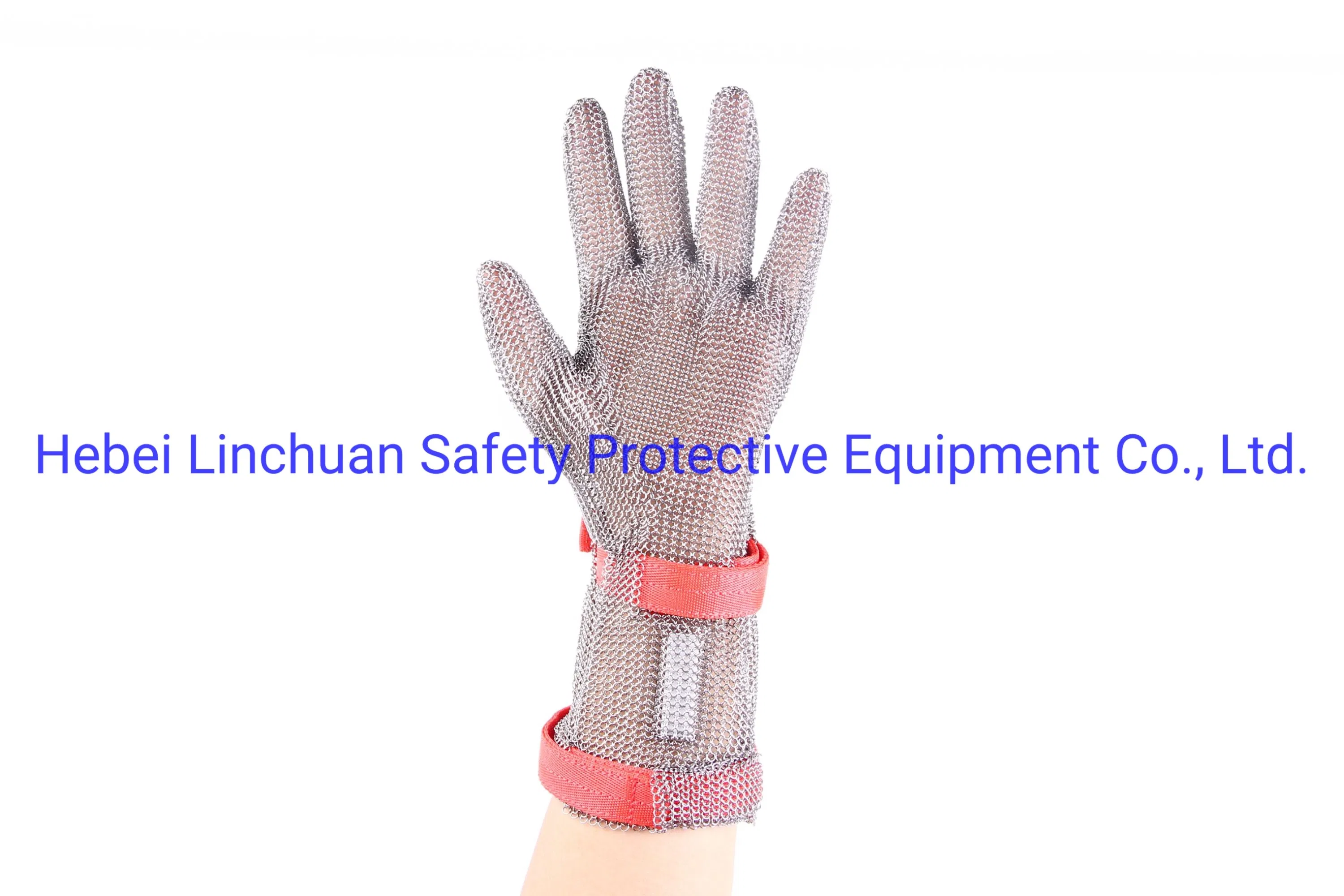 Long Cuff Metal Mesh Glove Stainless Steel Mesh Glove Cut Resistant Chain Mail Protective Anti-Cutting Glove for Kitchen Butcher Working Safety