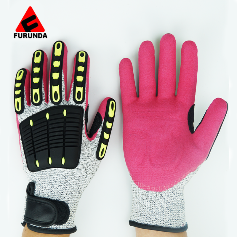 Customizable Cut Level 5 Hppe Hand Protection TPR Work Sandy Nitrile Cut Resistant Heavy Duty Impact Safety Gloves