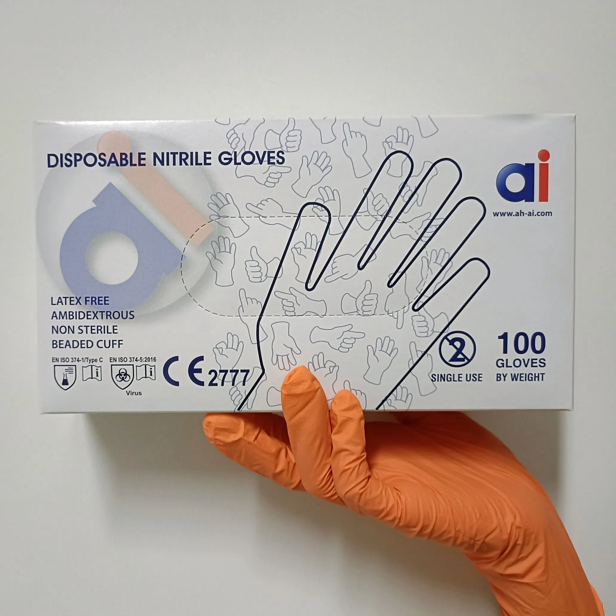Custom Logo Nitrile Gloves Disposable Examination &amp; Multi-Purpose Work Gloves