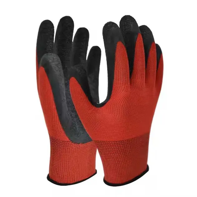 Protective Crinkle Latex Safety Gloves