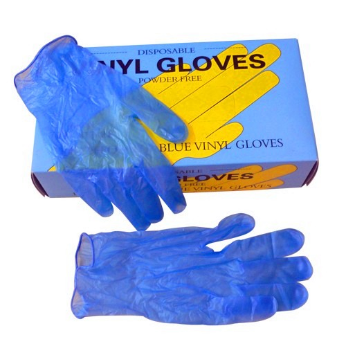 Blue Examination Working Disposable Powder Free Vinyl Gloves