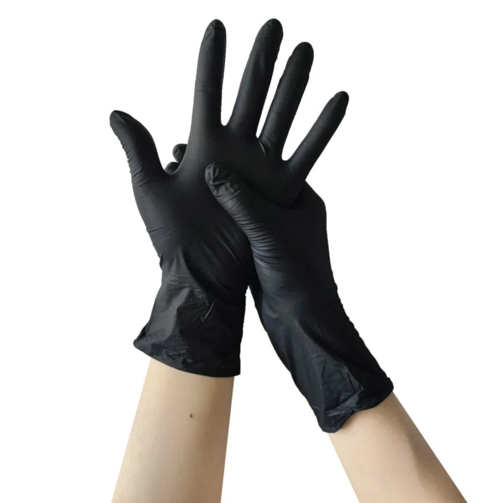 Multi Purpose High Friction Black Disposable Nitrile Household Glove