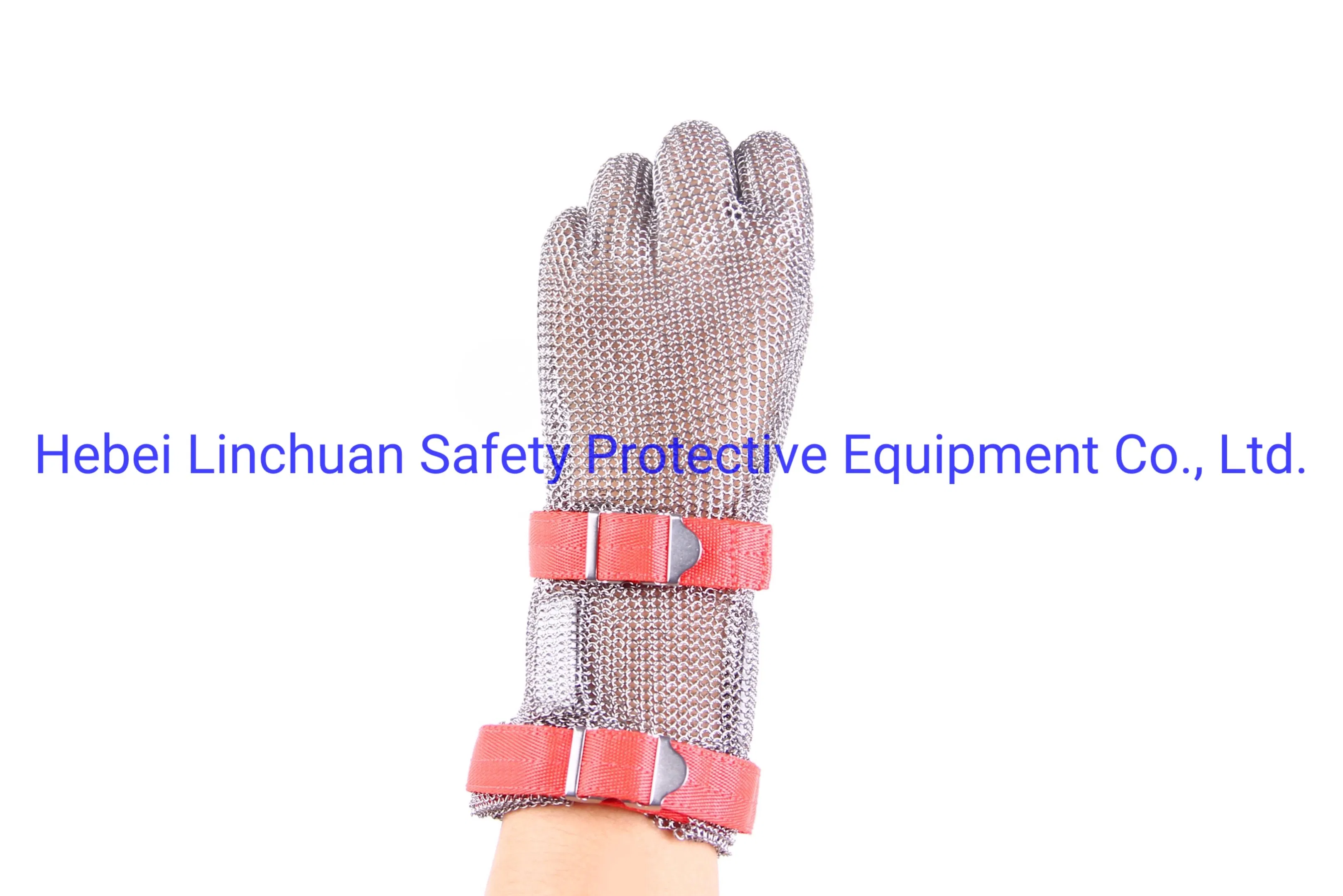 Long Cuff Metal Mesh Glove Stainless Steel Mesh Glove Cut Resistant Chain Mail Protective Anti-Cutting Glove for Kitchen Butcher Working Safety