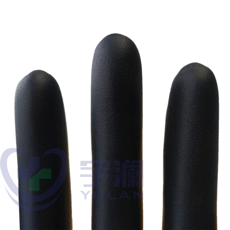 Powder Free Medical Disposable Black Nitrile Examination Gloves Exam Glove