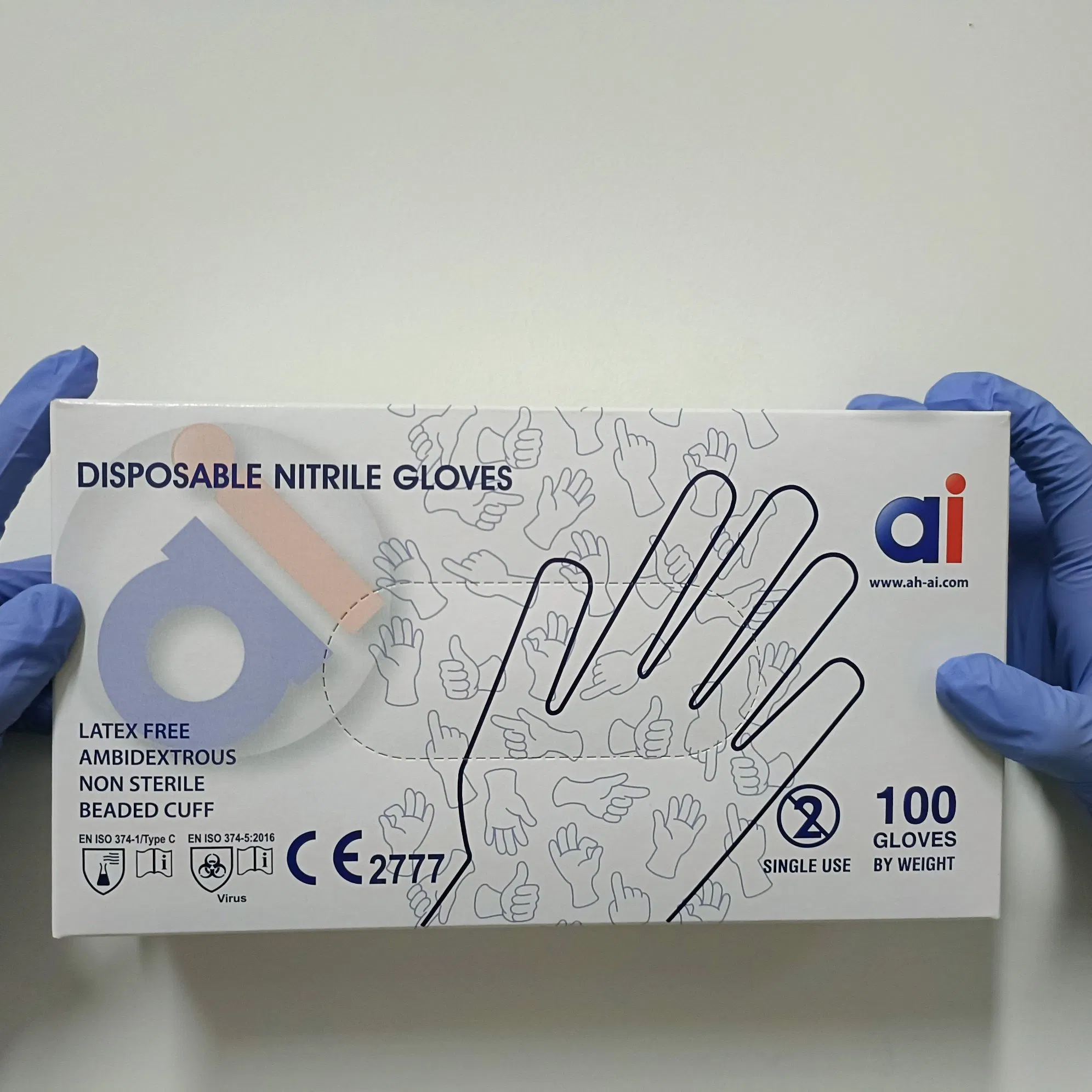 Custom Logo Nitrile Gloves Disposable Examination &amp; Multi-Purpose Work Gloves
