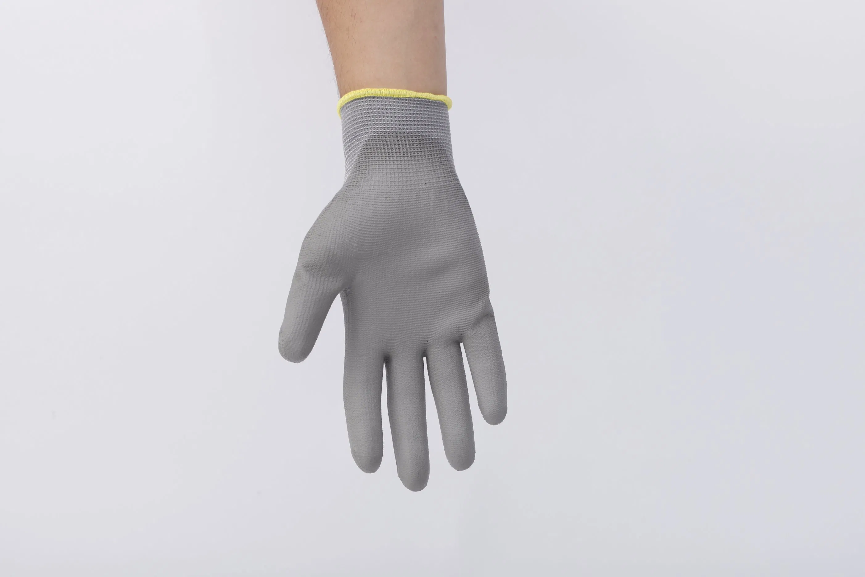 Deep Gray Textured Grip and Slide Resistant Nylon PU Labor Gloves