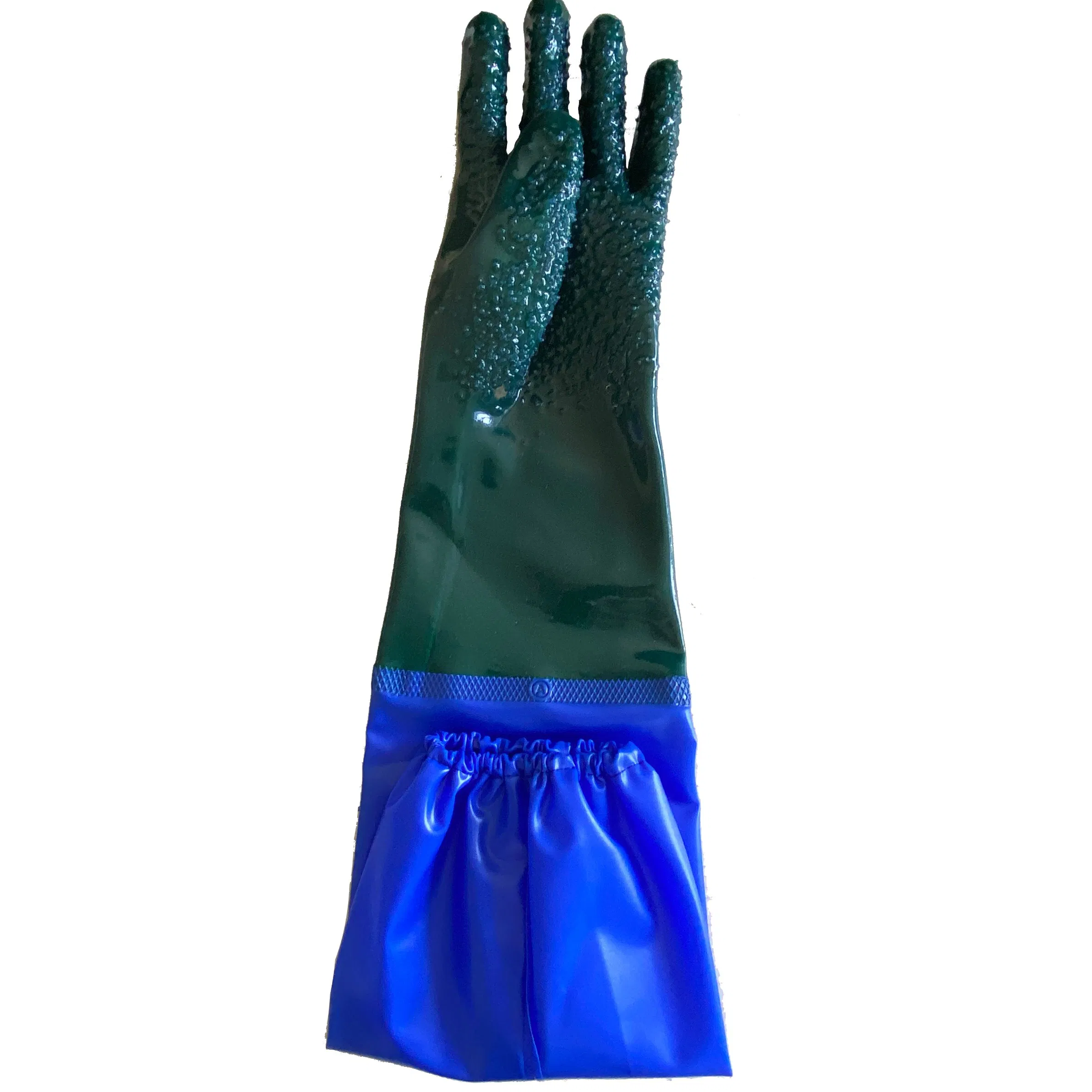 Long Sleeve Sandy PVC Glove Chemical Resistant Safety Work Glove