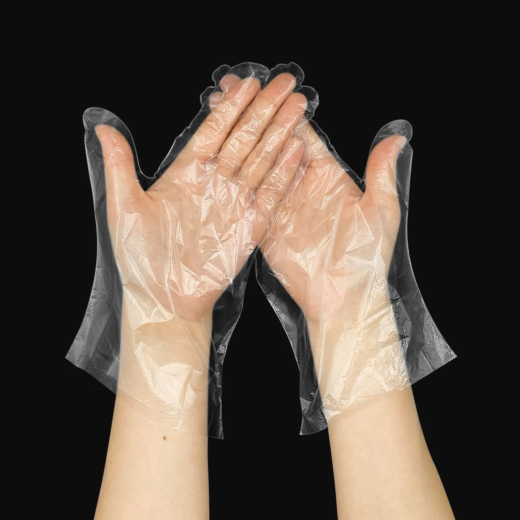 Waterproof PE Gloves Transparent Oil-Proof Cleaning Washing up Ambidextrous Embossed Disposable Clear LDPE Gloves for Food