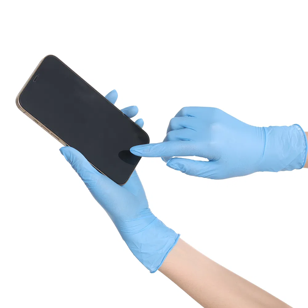 Blue Powder-Free Household Laboratory Kitchen Factory Food Grade Nitrile Gloves