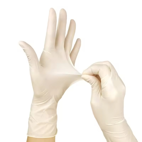 High Quality Disposable Sterile Chemical Resistant Medical Powder Free Surgical Examination Latex Gloves Logo Yqd1-1