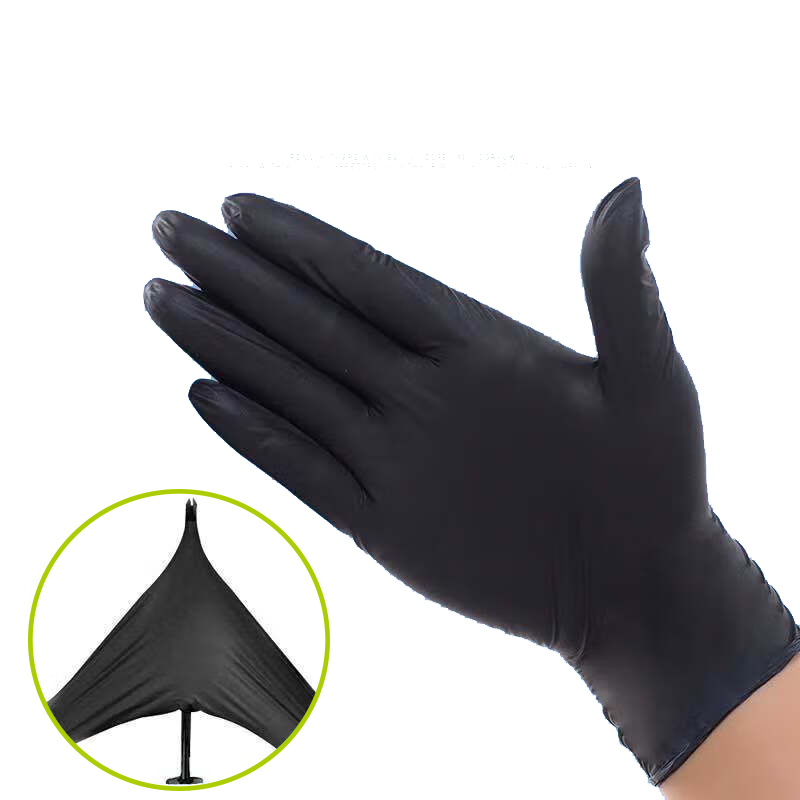 Wholesale Heavy Duty Powder Free Black Disposable Nitrile Gloves Bulk