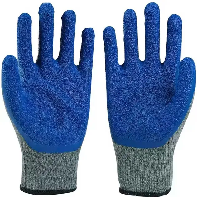 Protective Crinkle Latex Safety Gloves
