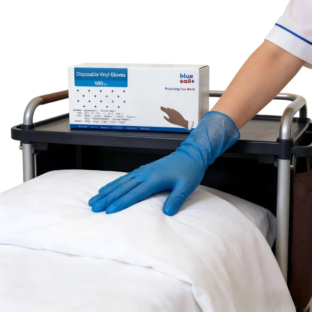 Food Safe Vinyl Glove Blue Powder Free/Powdered