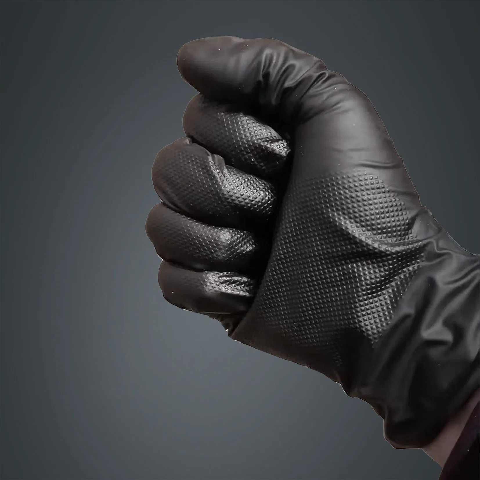 Disposable Gloves Diamond Grip Nitrile Glove Textured Diamond Black Nitrile Gloves Wholesale