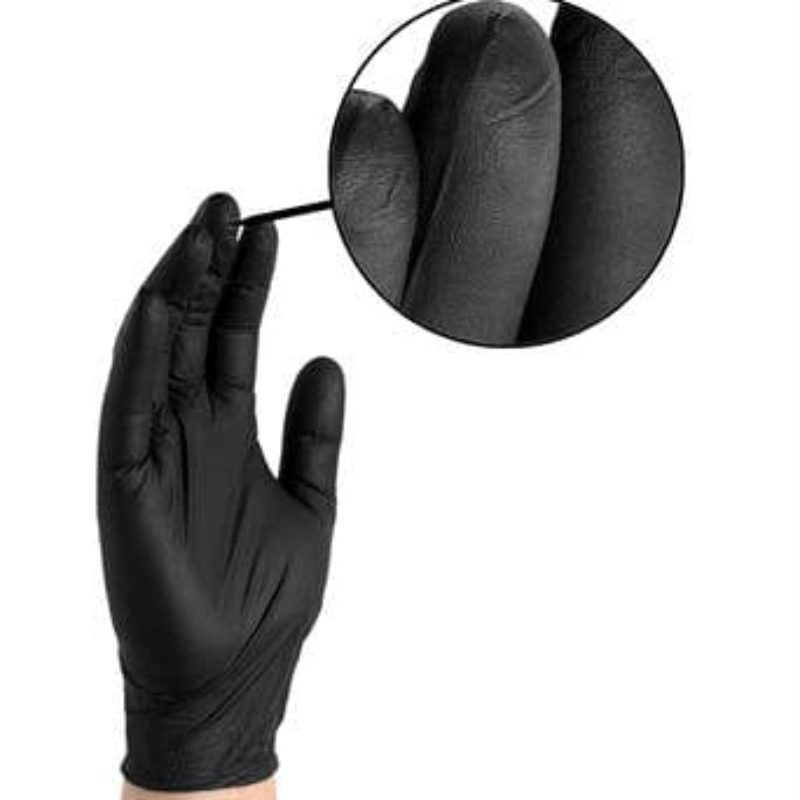 Bulk Nitrile Gloves Black Diamond Texture - Heavy-Duty Rip-Resistant &amp; Disposable