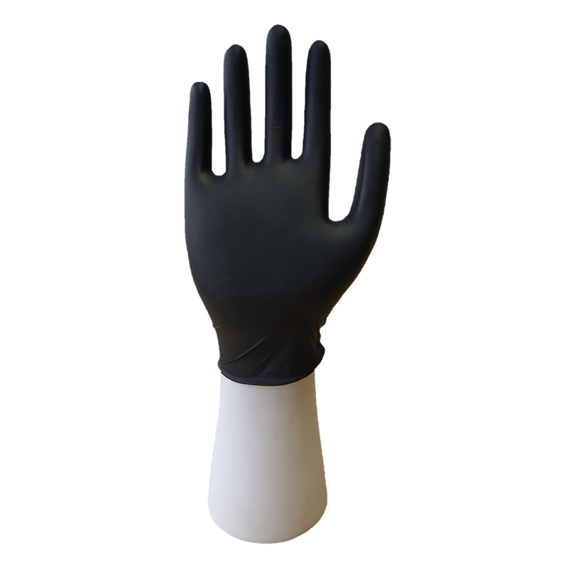 Powder Free Medical Disposable Black Nitrile Examination Gloves Exam Glove