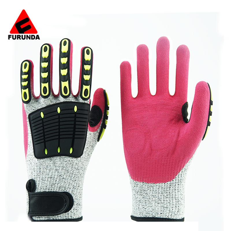 Customizable Cut Level 5 Hppe Hand Protection TPR Work Sandy Nitrile Cut Resistant Heavy Duty Impact Safety Gloves