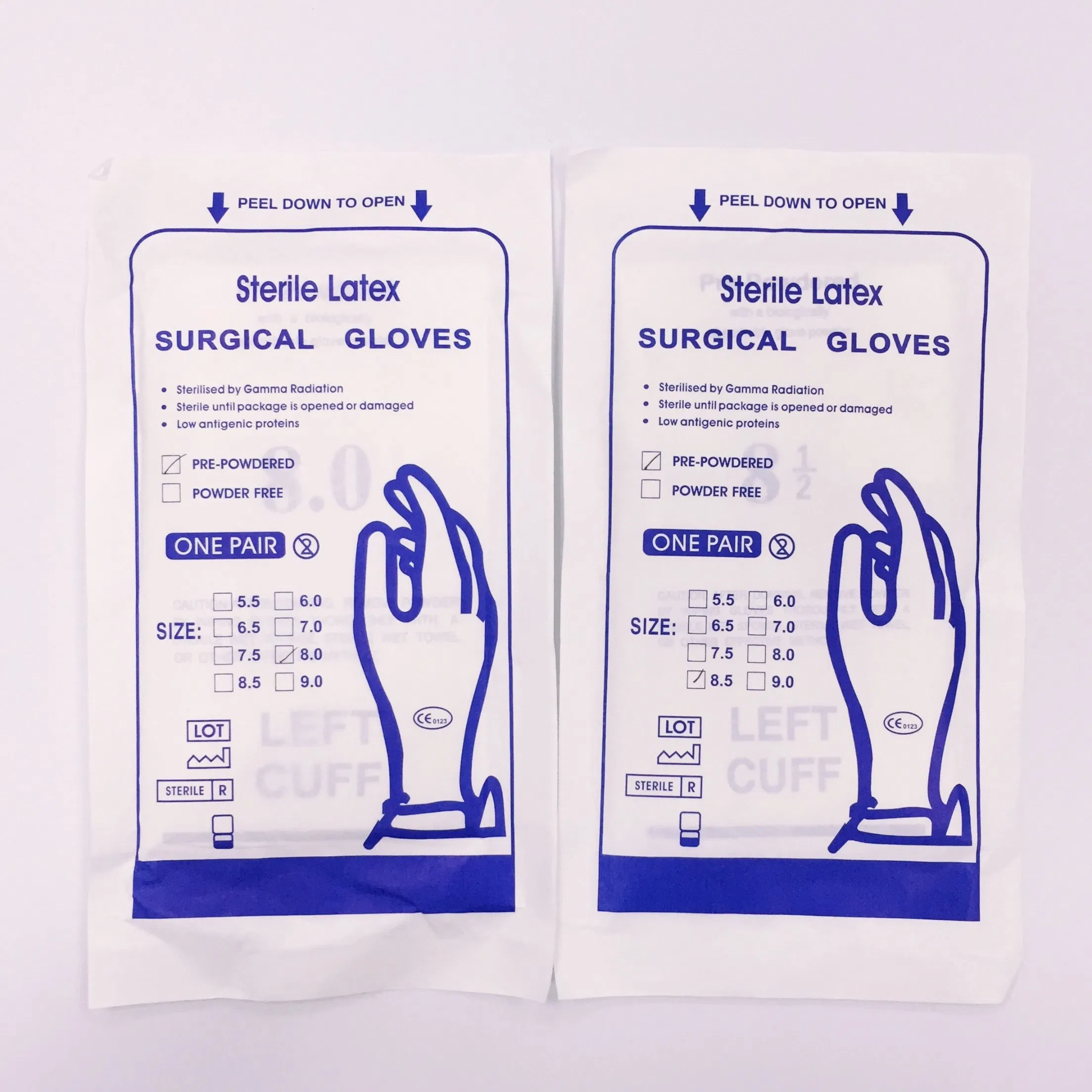 Medical Disposable Sterile Latex Surgical Gloves with Powdered Free
