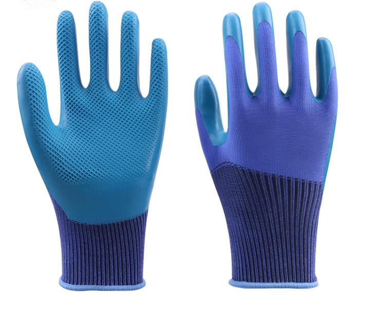 15g Polyester Lining Palm Latex Coated Protective Safety Working Gloves