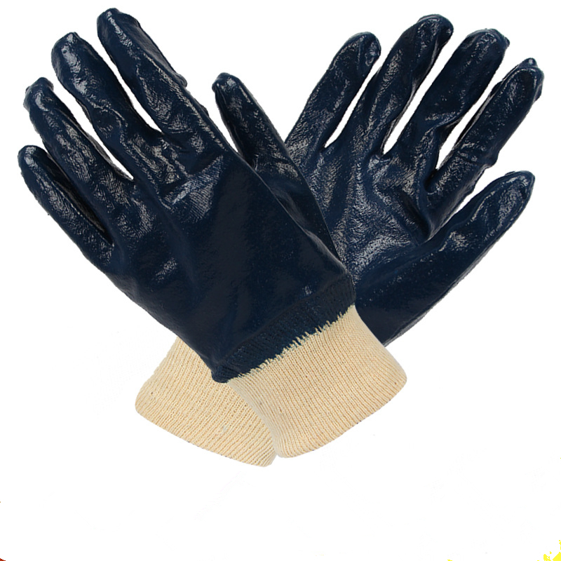 Jinlongyuan Industrial Cotton Jersey Nitrile Gloves Safety Gloves Full Coated Gloves with Oil Resistant and More Hand Protective