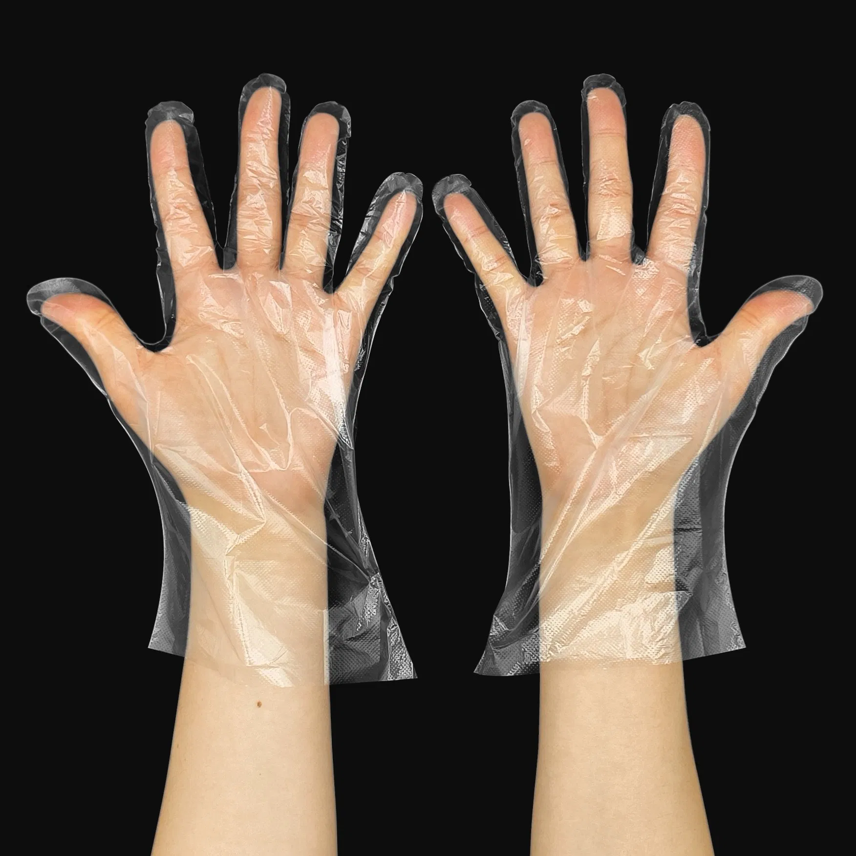 Waterproof PE Gloves Transparent Oil-Proof Cleaning Washing up Ambidextrous Embossed Disposable Clear LDPE Gloves for Food
