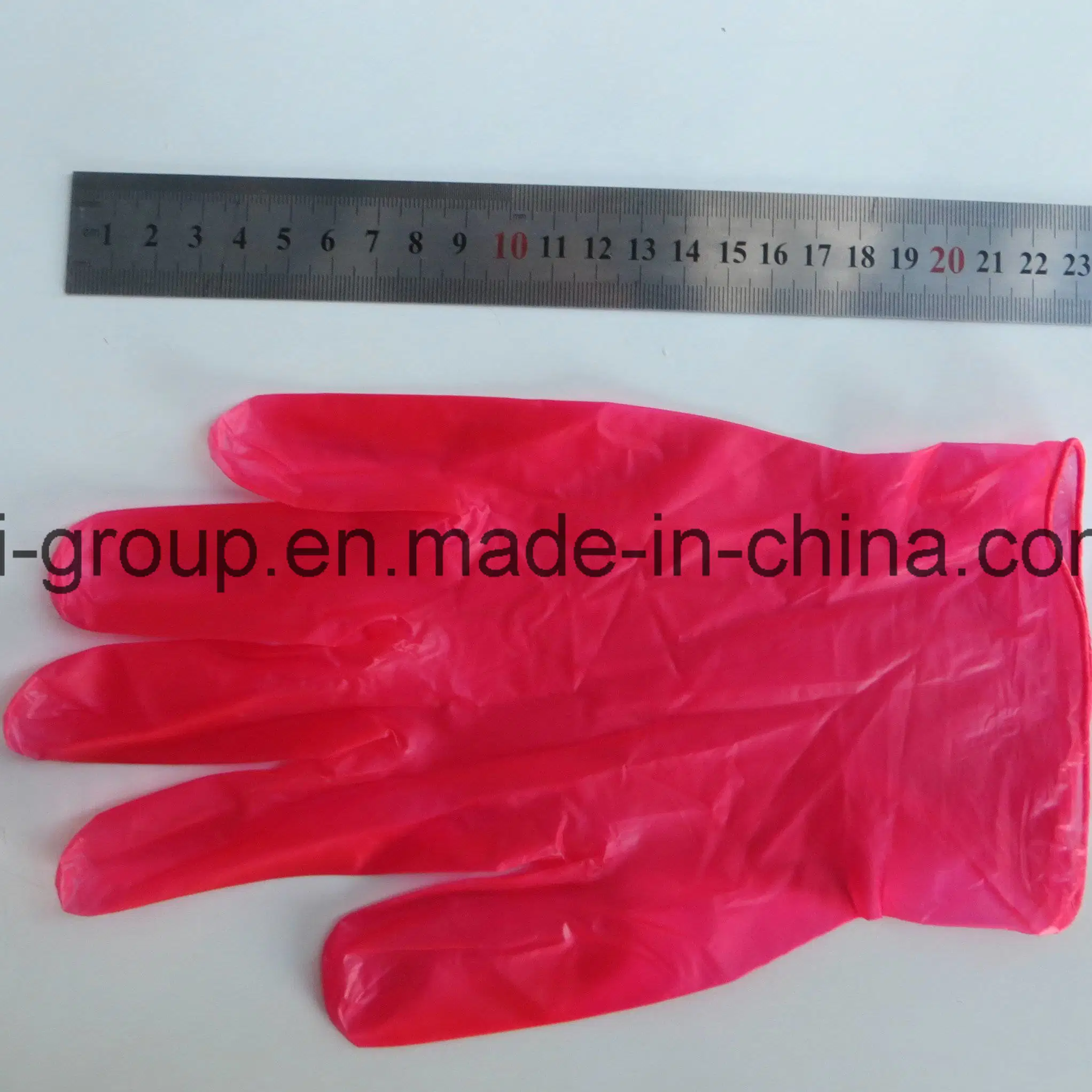 Disposable Red Powder Free Vinyl Gloves for Food Industry