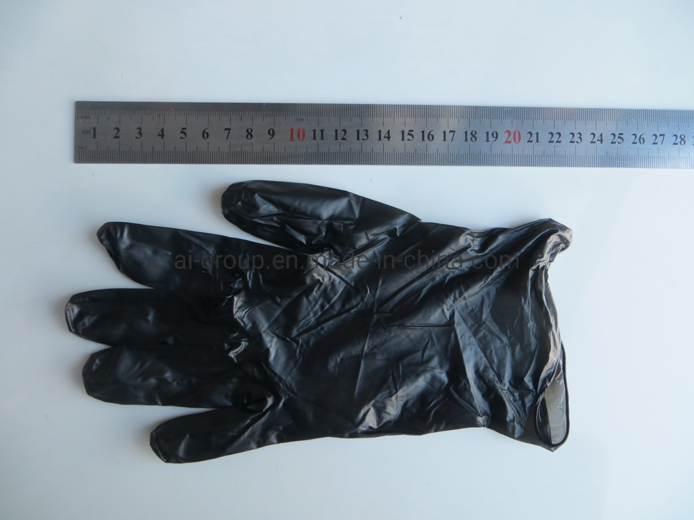 Glove Powdered with Comstarch Talc Strong and Durable Glove Black Vinyl Glove