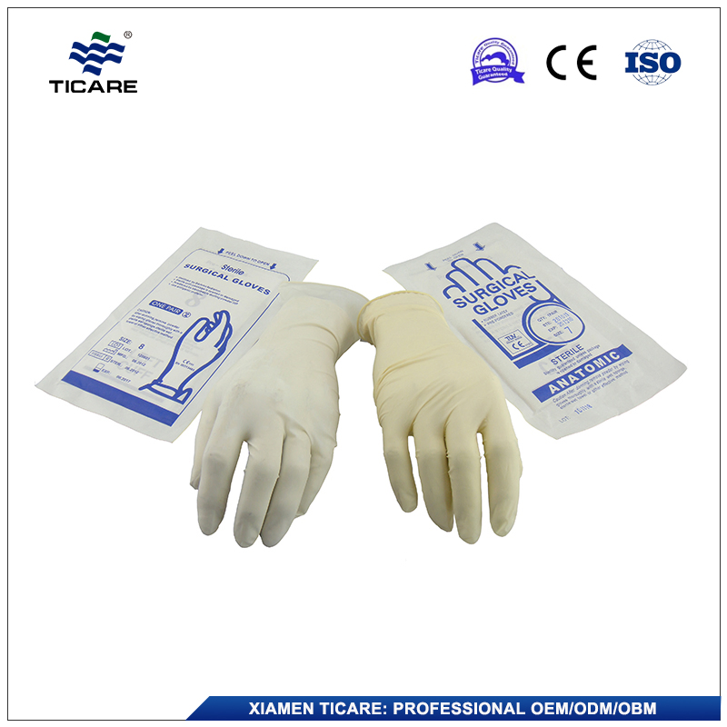 XL Yellow Powdered Sterile Latex Surgical Gloves