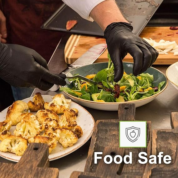 9inch Biodegradable Disposable Black Medical &Exam Grade Nitrile Gloves