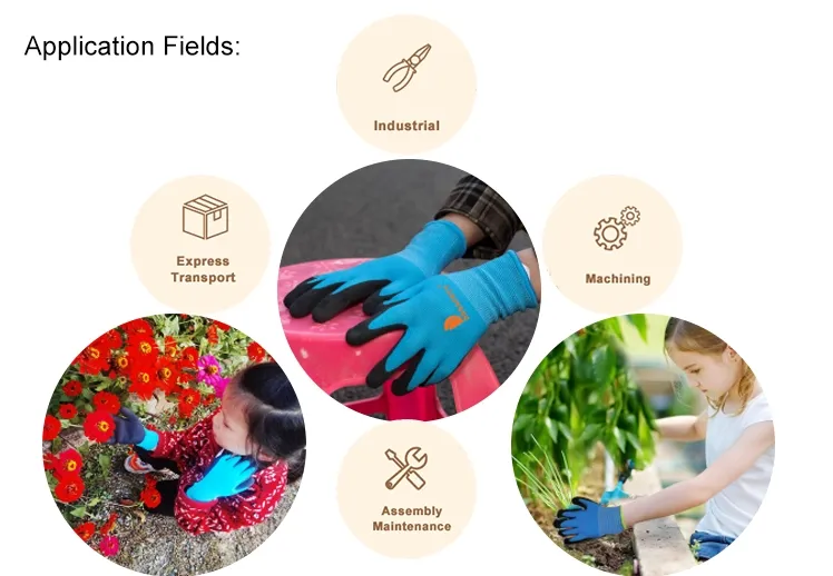 Textured latex palm garden gloves