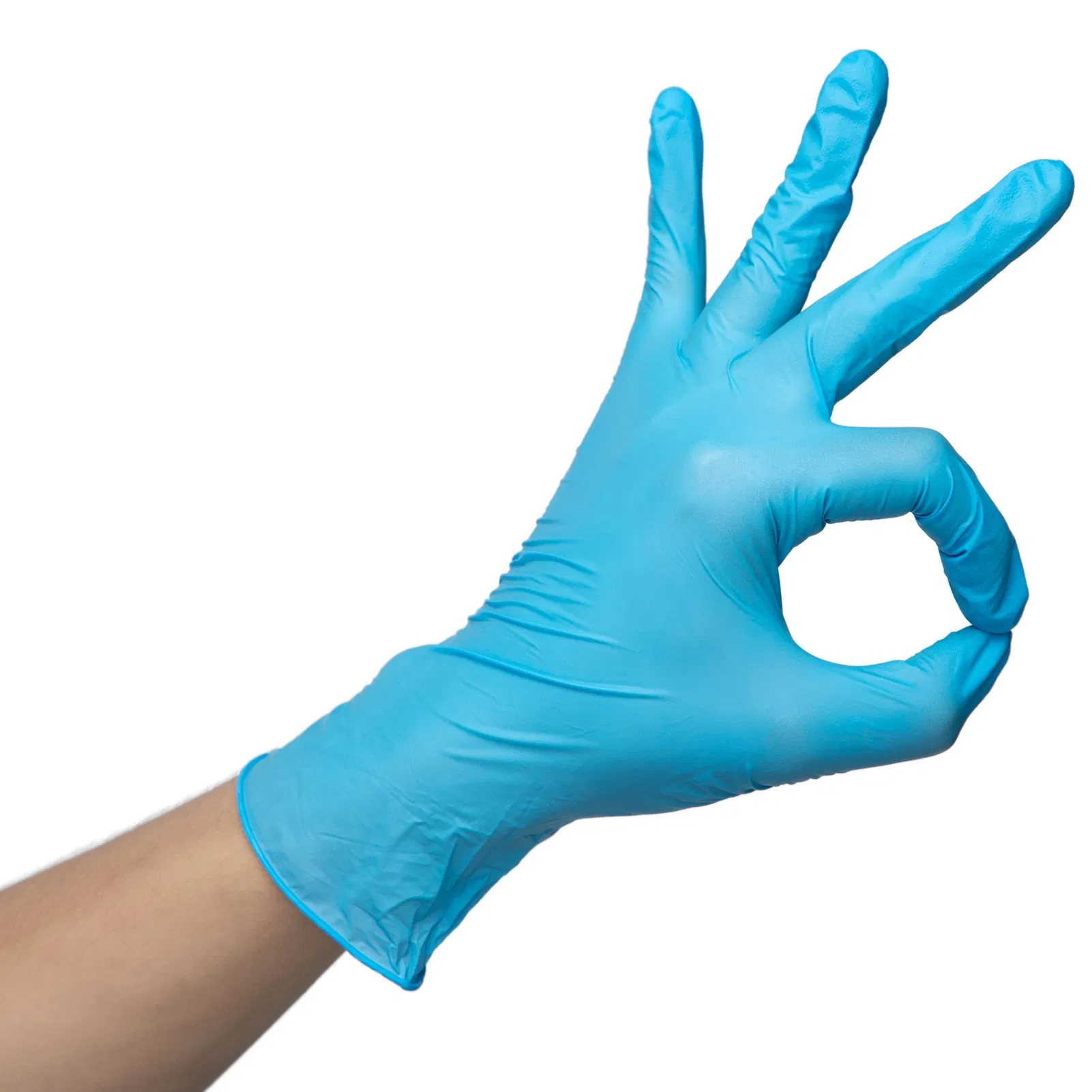 FDA CE Proved Disposable Medical Examination Blue Nitrile Glove Powder-Free