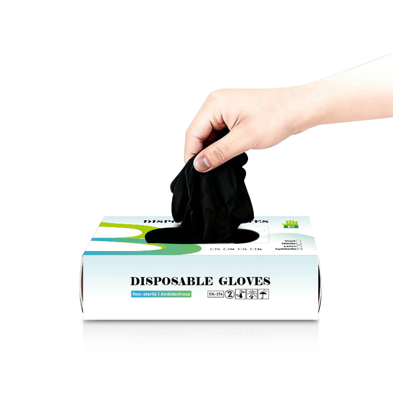 Wholesale Heavy Duty Powder Free Black Disposable Nitrile Gloves Bulk