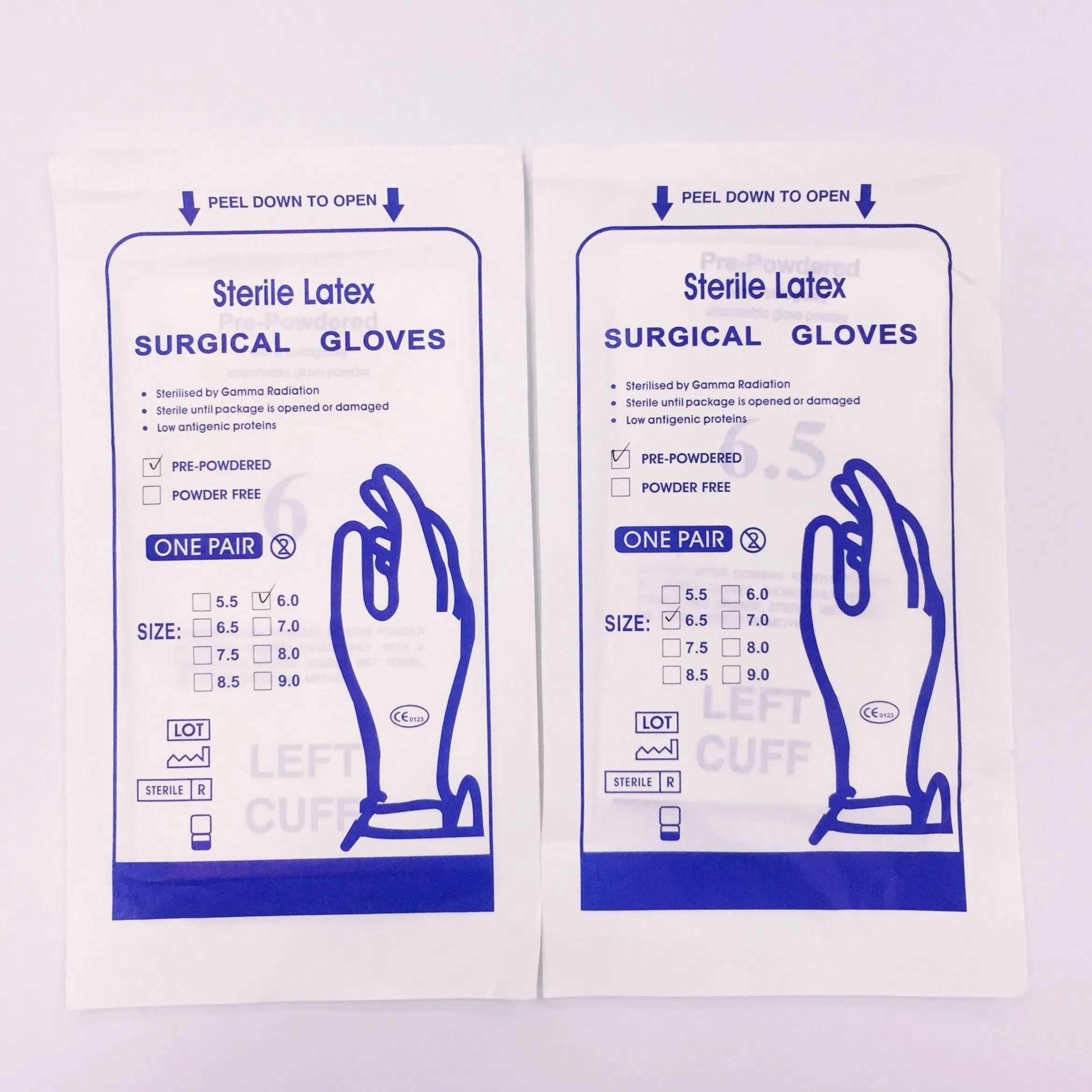 Medical Disposable Sterile Latex Surgical Gloves with Powdered Free
