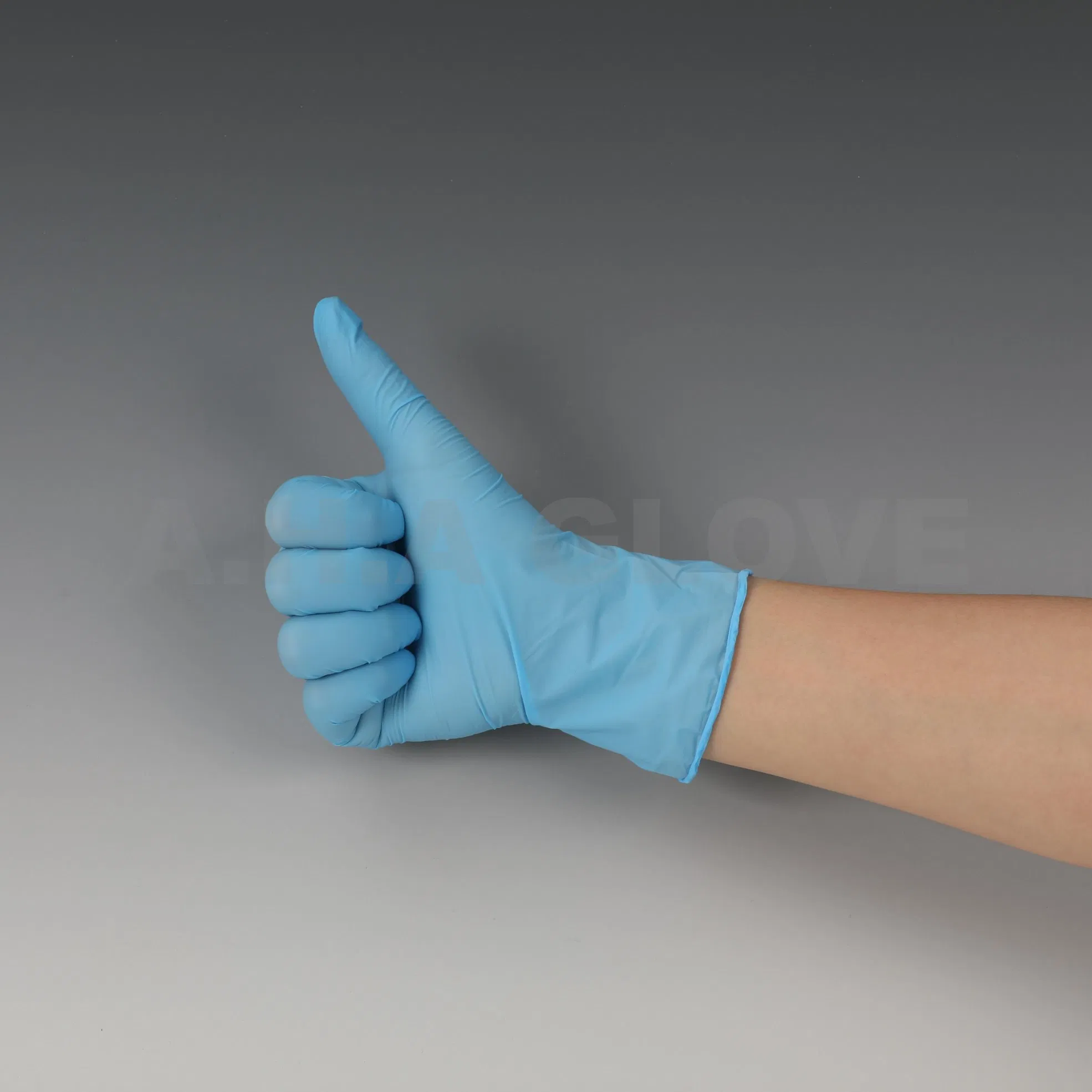 Powdered Food Contact Finger Texture Examination Disposable Nitrile Glove for Hand Protective