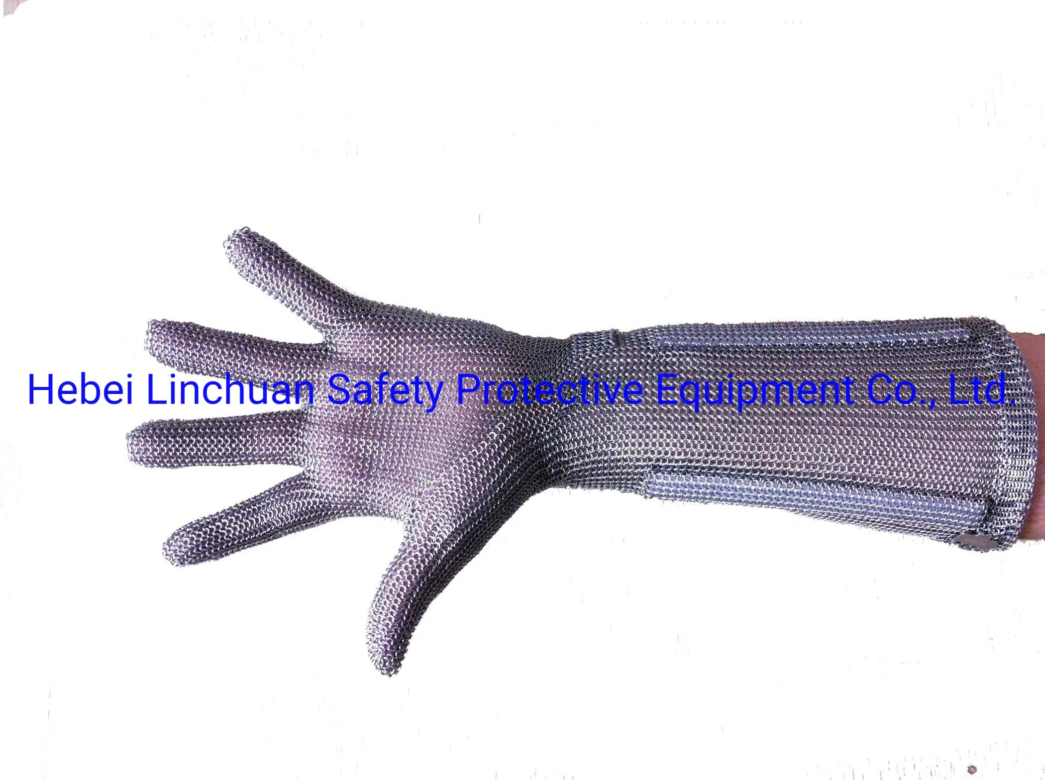 Stainless Steel Long Section Steel Stove Wristband Gloves Cut Resistant Gloves/ Metal Mesh Protective Chain Mail Glove with Long Cuff/Meat Cut Long Sleeve Glove