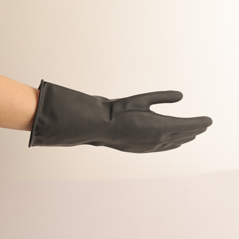 CE En 388 Industrial Latex Gloves Chemical Resistant Gloves Black Latex Gloves