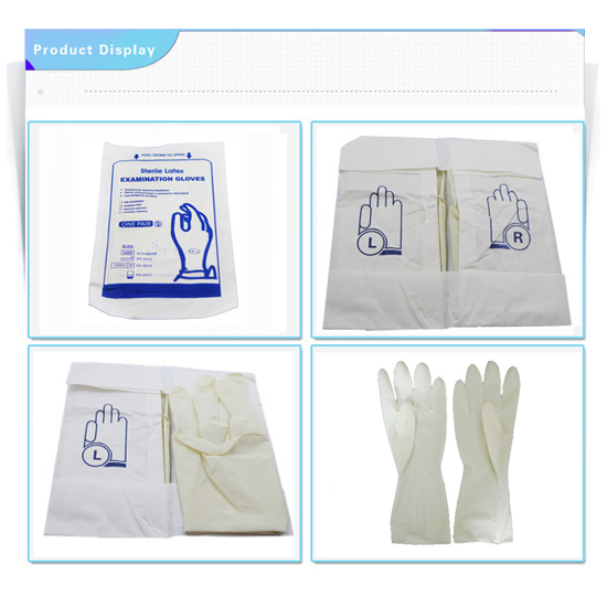 CE Certificated Dispossible Steriled Latex Surgical Gloves 7.0, 7.5, 8.0 with Powder